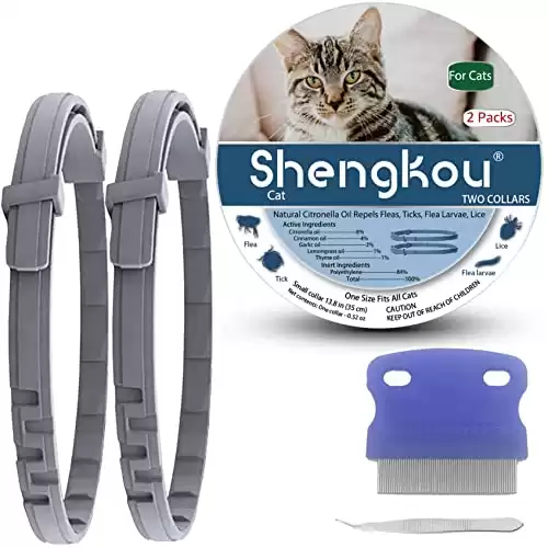 ShengKou Flea and Tick Collar with Essential Oils for Cats