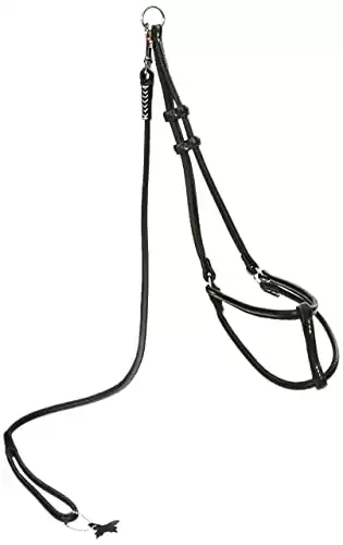 Dogline Soft and Padded Round Rolled Leather Step in Harness