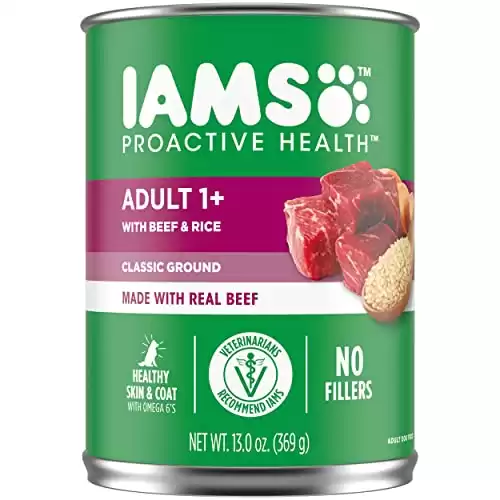 IAMS PROACTIVE HEALTH Adult Soft Wet Dog Paté Food With Beef and Rice