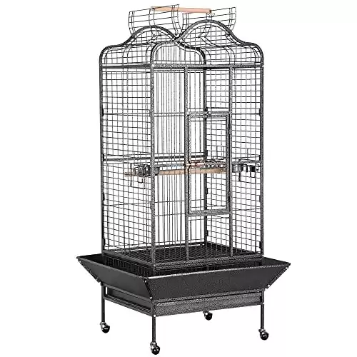 Topeakmart Parrot Cage with Open Play Top