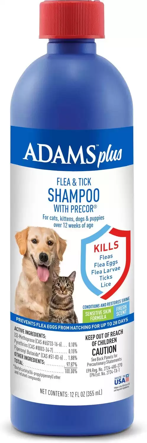 Adams Plus Flea & Tick Shampoo with Precor