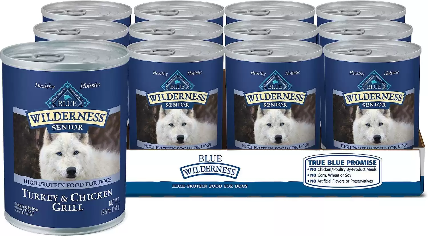 Blue Buffalo Wilderness Turkey & Chicken Grill Grain-Free Senior Canned Dog Food
