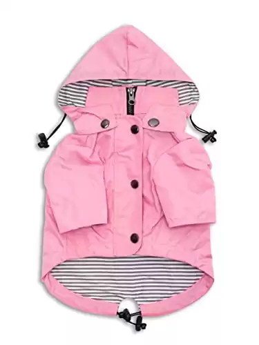 Ellie Zip Up Dog Raincoat with Reflective Buttons