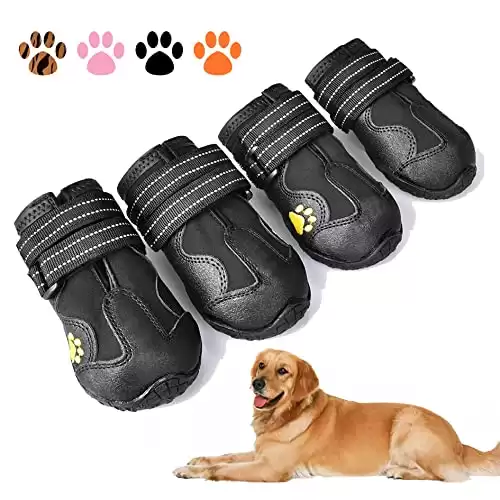 XSY&G Waterproof Dog Shoes. with Reflective Anti-Slip Sole