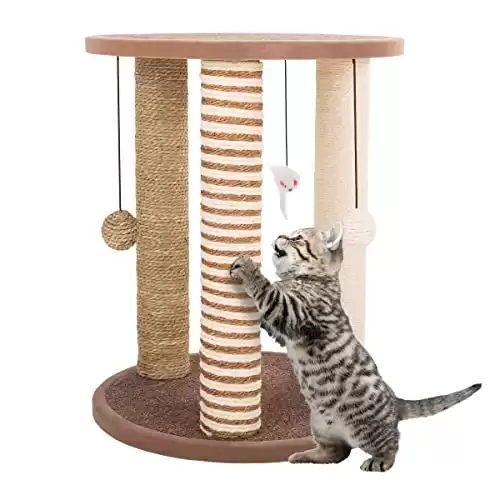 PETMAKER Cat Scratching Post Tower with 3 Scratcher Posts