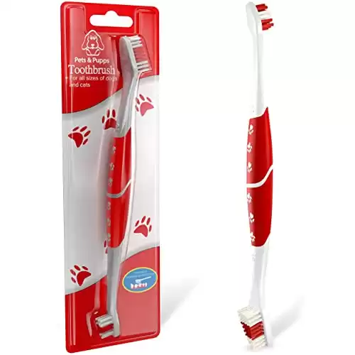 Pet Toothbrush for Dogs with Soft Bristles Non-Slip Dual-Head