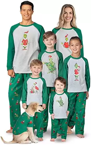 PajamaGram Holiday Grinch Pajamas - for Humans and Dogs