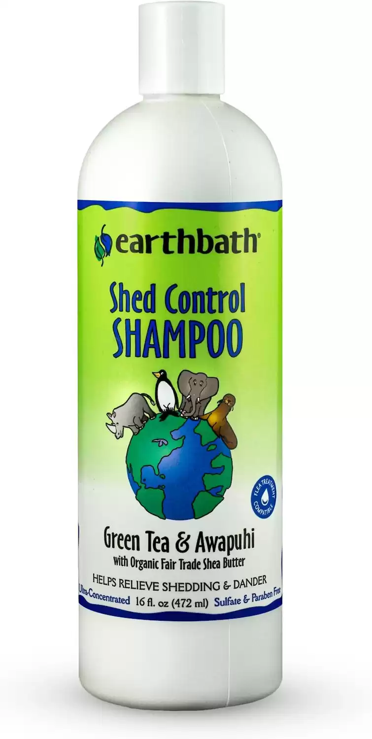 Earthbath Shed Control Green Tea & Awapuhi Dog & Cat Shampoo, 16-oz bottle