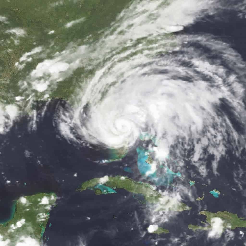 Hurricane David near landfall on the east coast of Florida on September 3, 1979