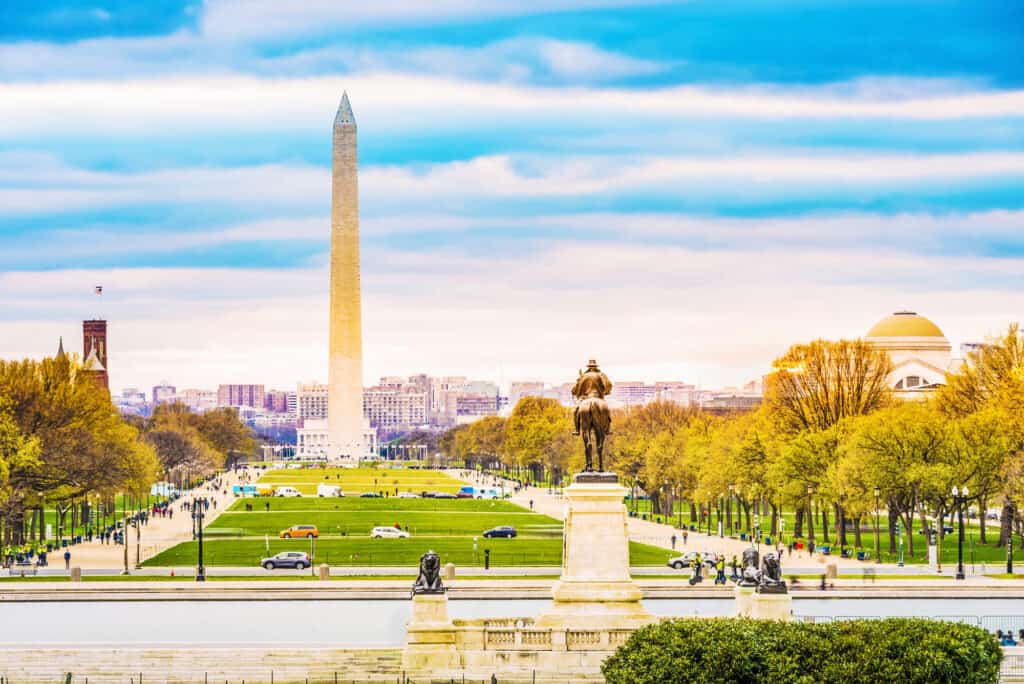 Washington DC, The Mall - Washington DC, Aerial View, Summer, Urban Skyline