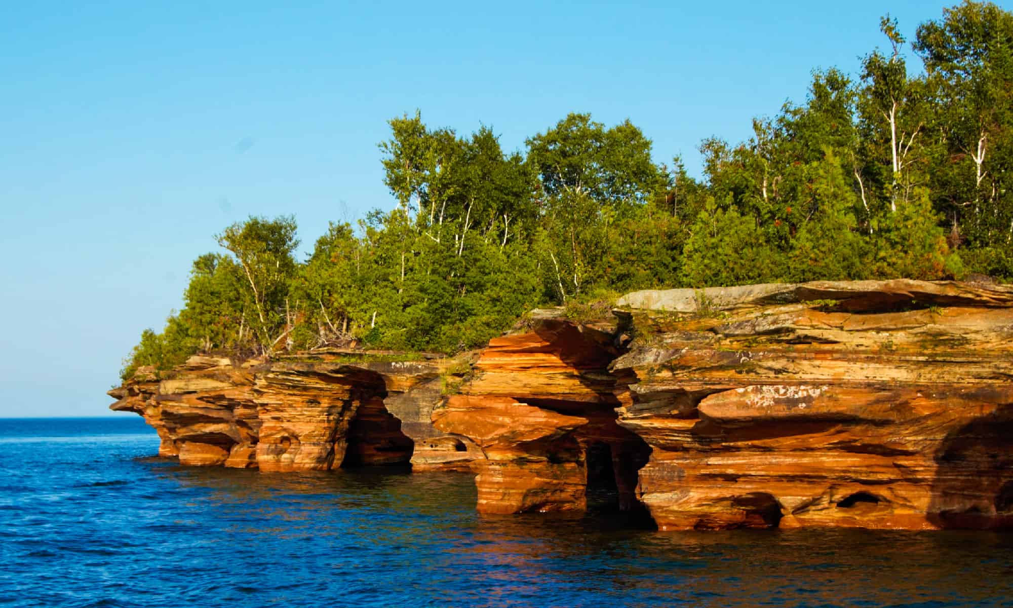 Wisconsin, Apostle Islands - Wisconsin, Lake Superior, Cave, Horizontal