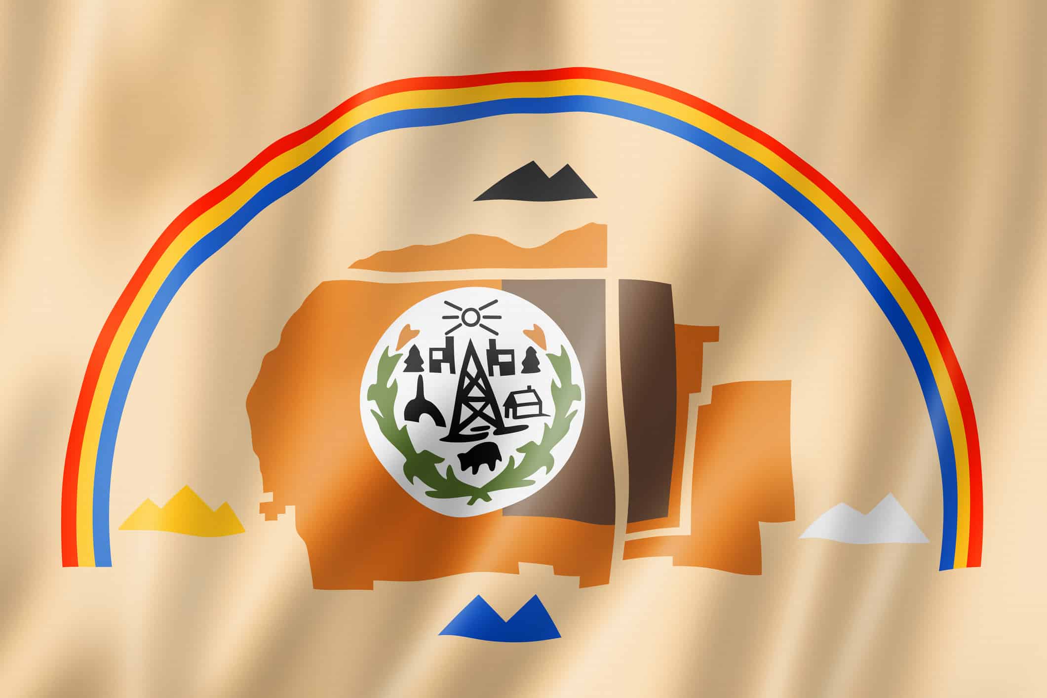 Navajo people ethnic flag, USA. 3D illustration