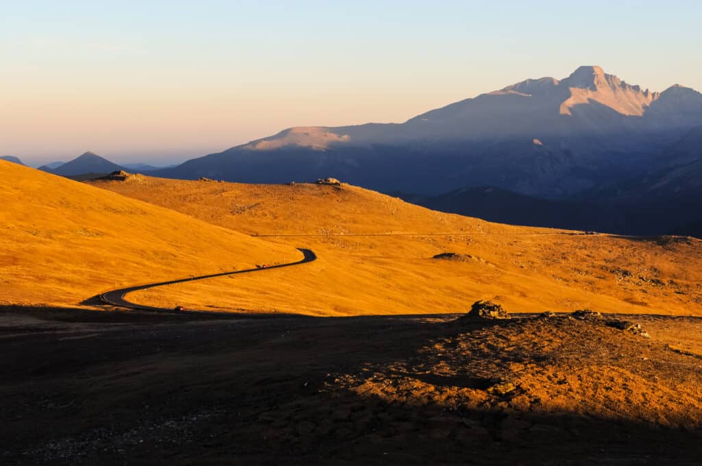 Best spots for leaf peeping in Colorado: Autumn Sunset at Trail Ridge Road