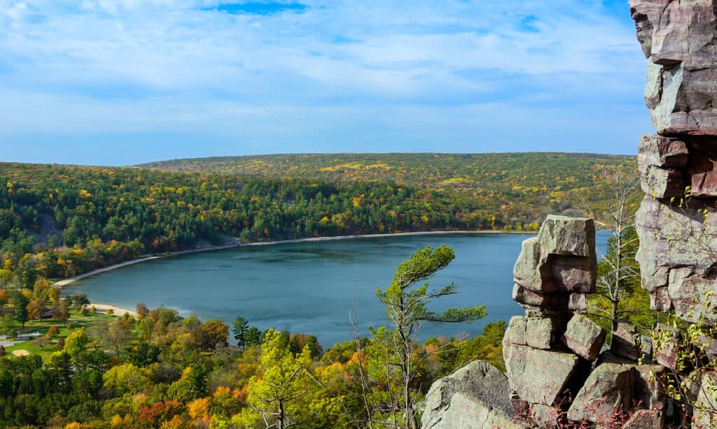 Wisconsin, Devil's Lake State Park, Falling, Lake, Public Park