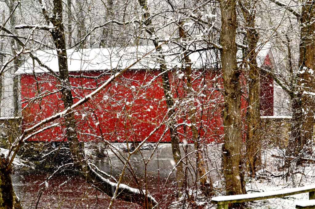 The,Red,Ashland,Covered,Bridge,,Also,Known,As,The,Barley