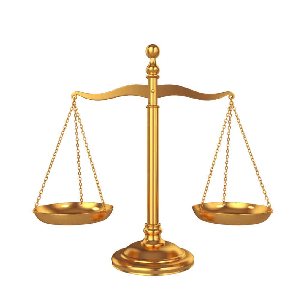 Golden scales represent Libra