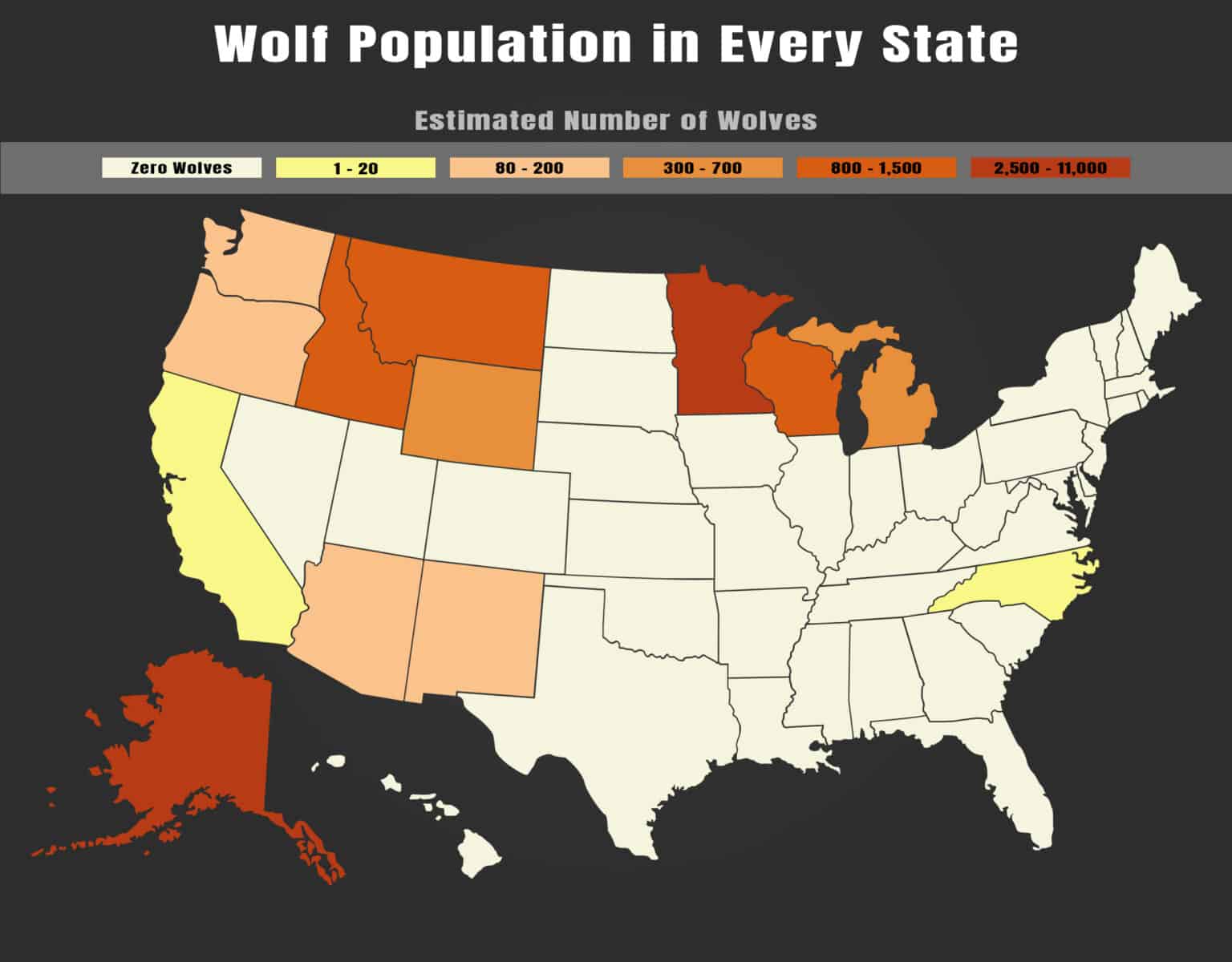 Wolf Population by State: How Many Wolves Are in the United States? - A 