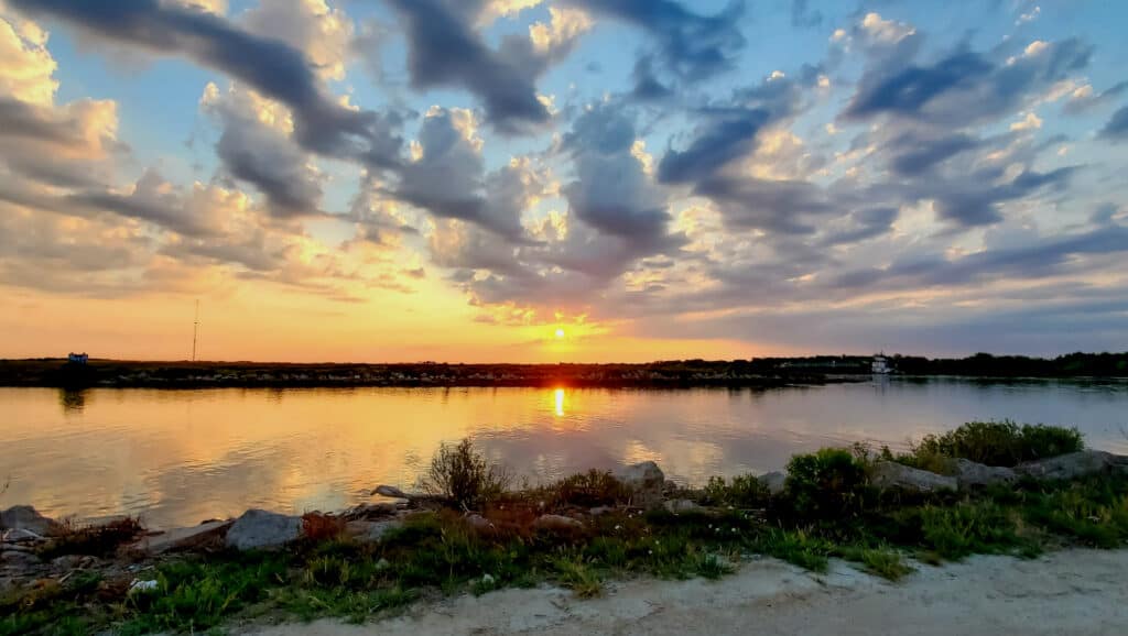 Sunrise over Matagorda Bay on the Texas Gulf Coast