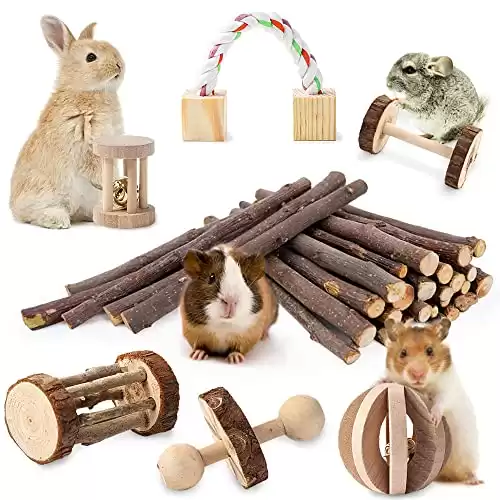 JanYoo Rabbit Chew Toys for Guinea Pigs (7 Pack)