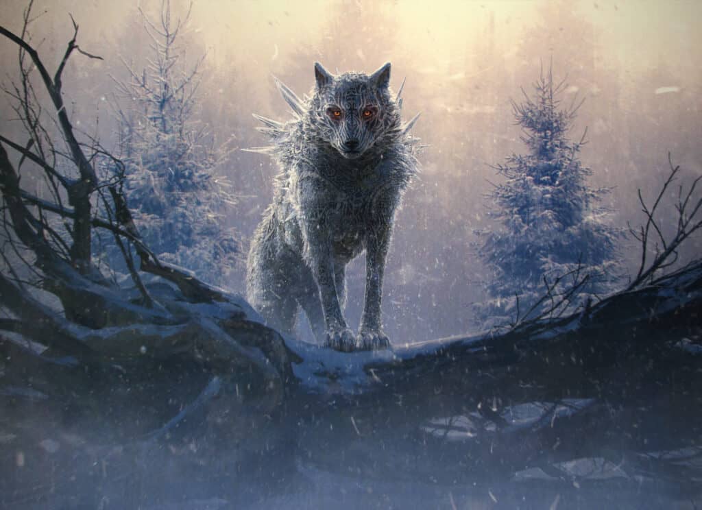 Illustration of Fenrir the Wolf of Norse Mythology