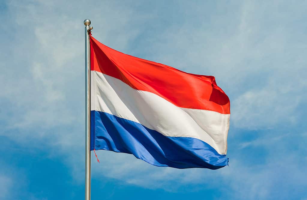 Flag of the Netherlands (Dutch flag) waving in the wind