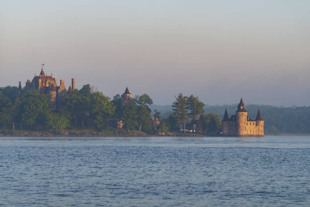Boldt Castle, a major landmark and tourist attraction, is located in the Thousand Islands region of New York
