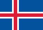 The Icelandic flag is red, blue, and white, with a Scandinavian cross taking up the center of the flag.