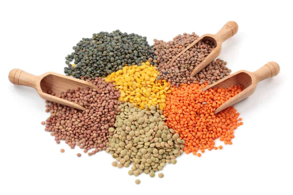 Different colored lentils