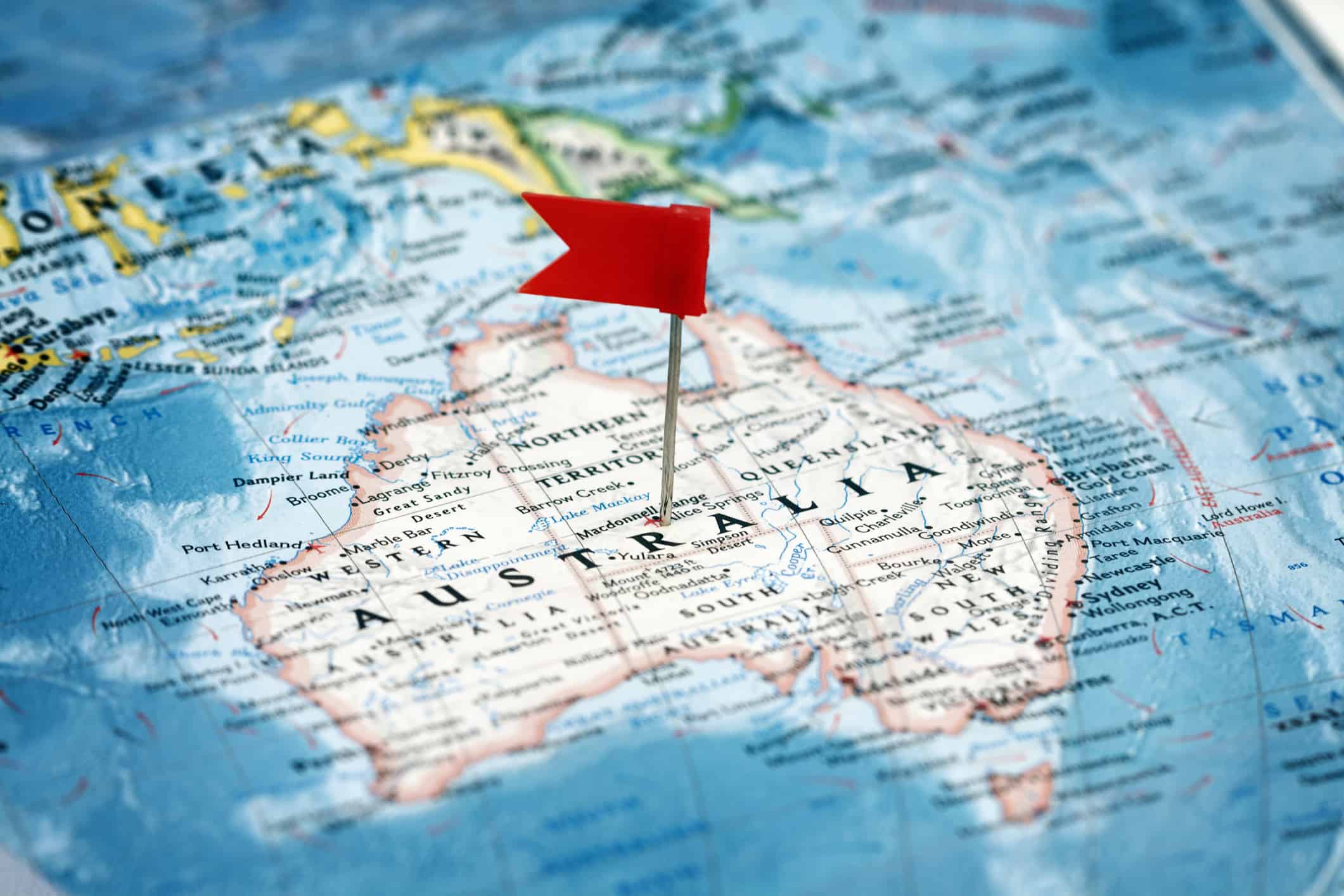 Australia on the map