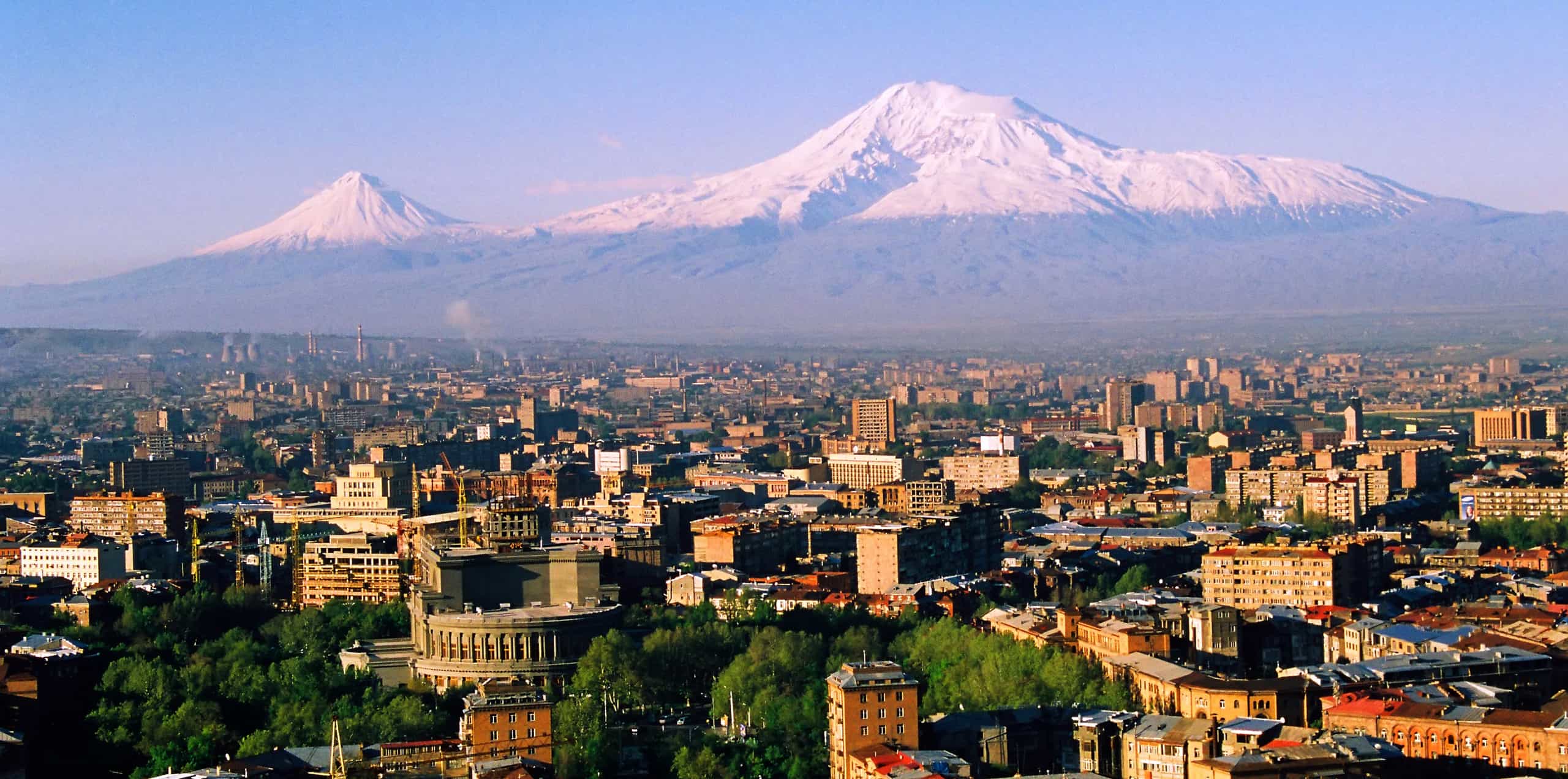 Mountain Ararat and city Yerevan, Armenia