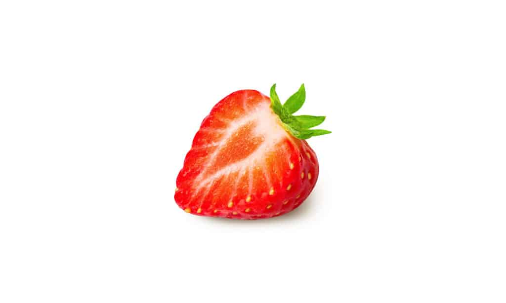 Strawberry, Slice of Food, Cross Section, Cut Out, White Background
