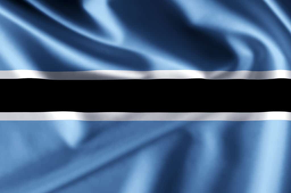 Botswana 3D waving flag illustration. Texture can be used as background.