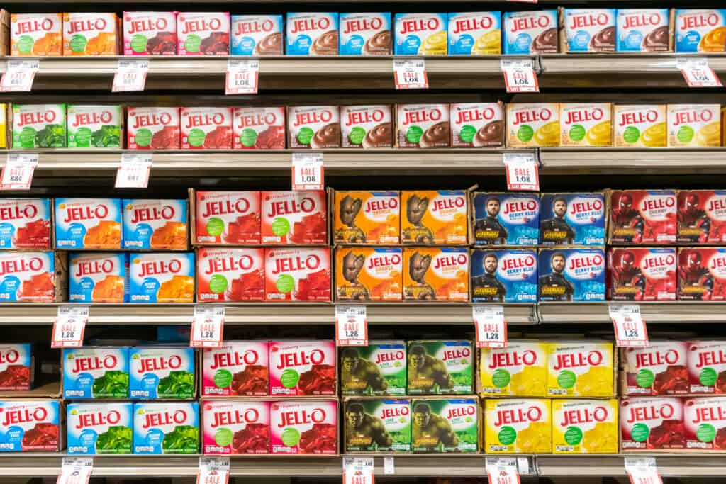 Jell-O on store shelves