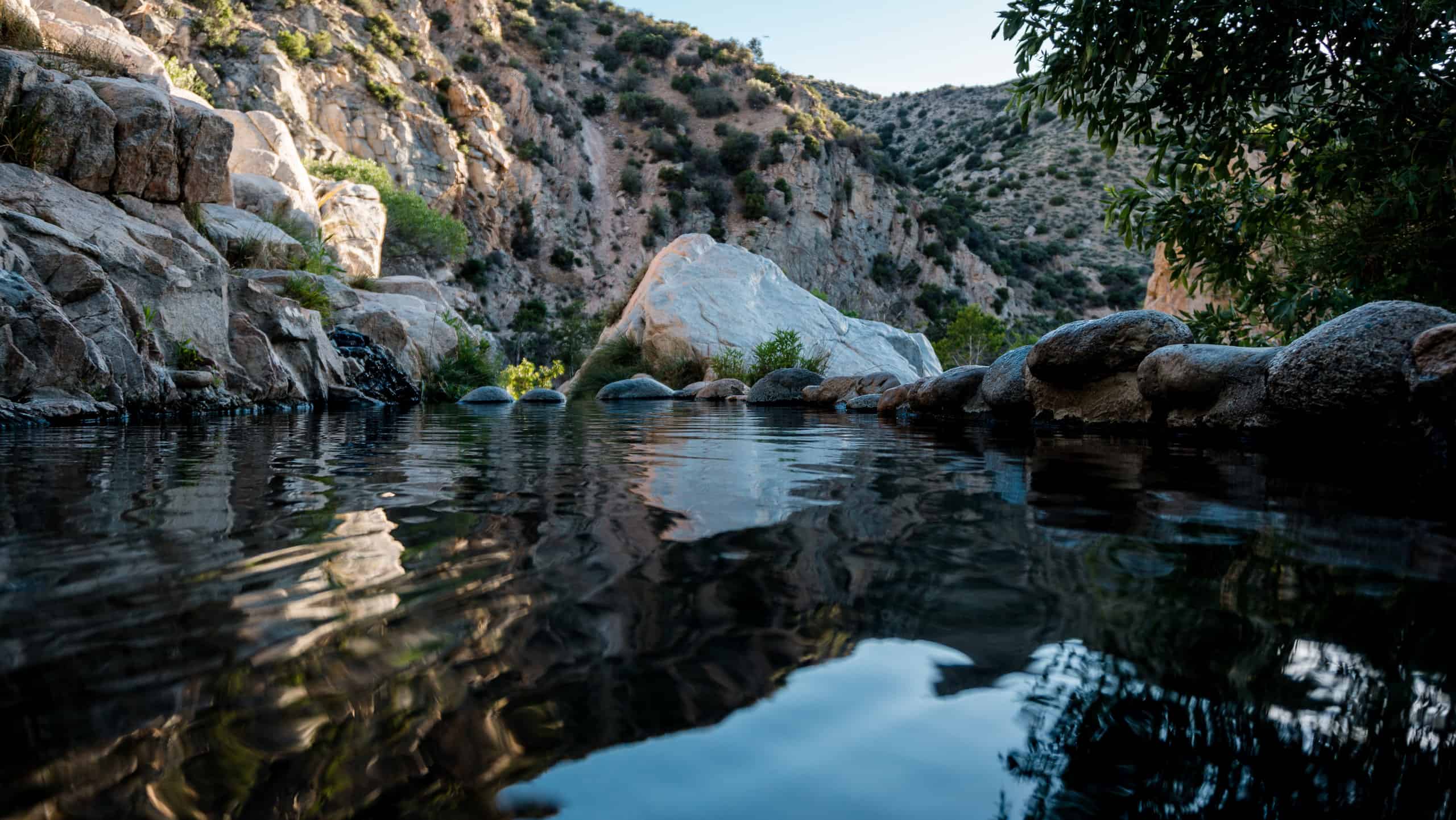 Deep Creek hot springs in California