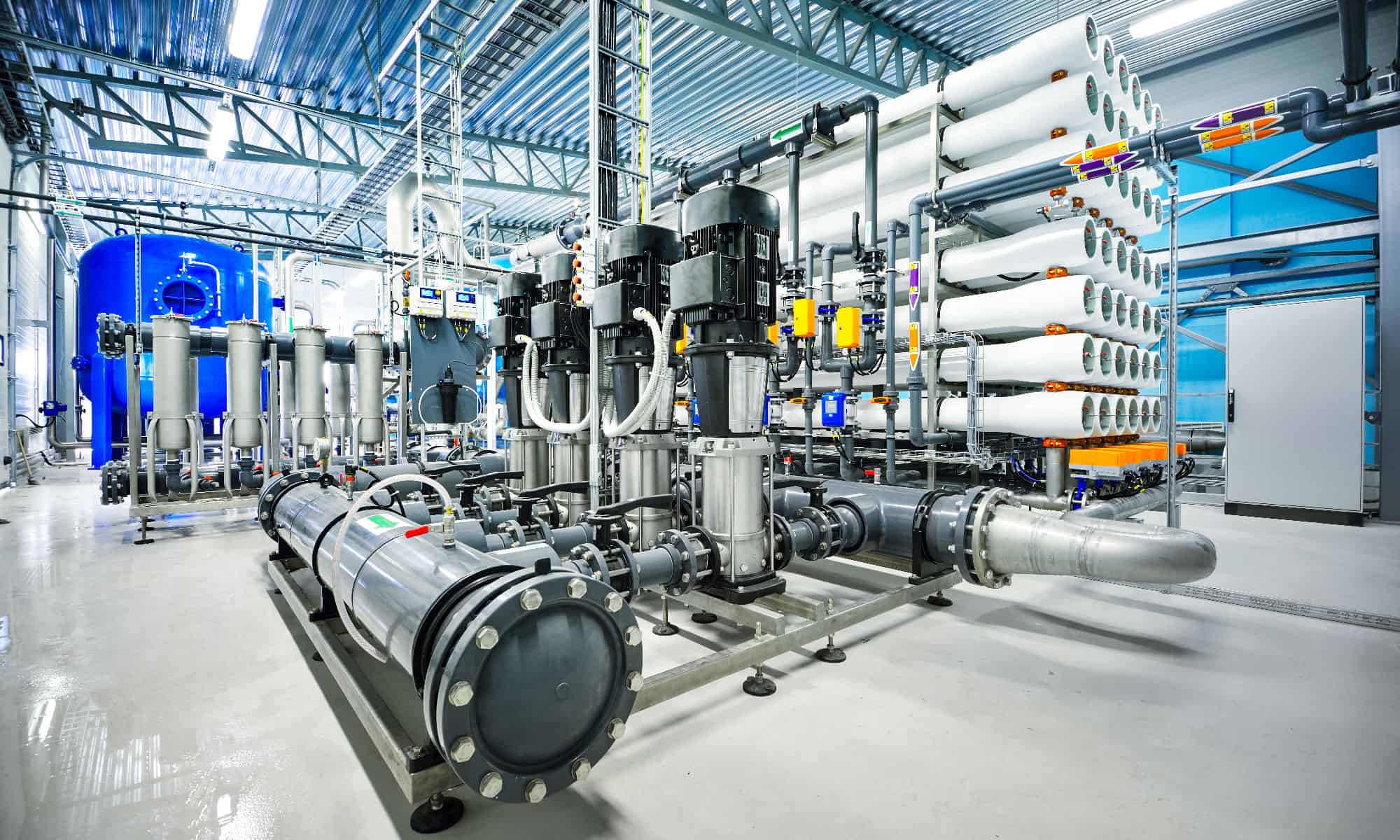 Pump station for reverse osmosis