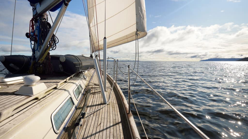 View from a fishing boat at sea