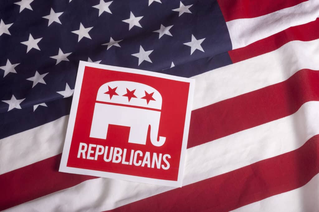 Republican,Election,On,Textured,American,Flag