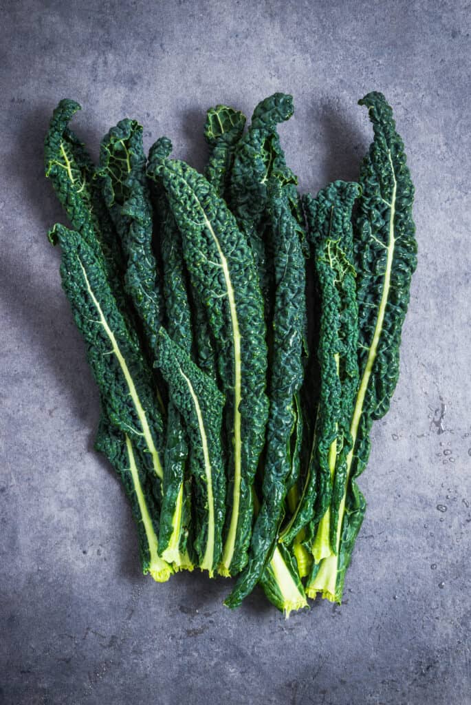 fresh cut, dark green kale