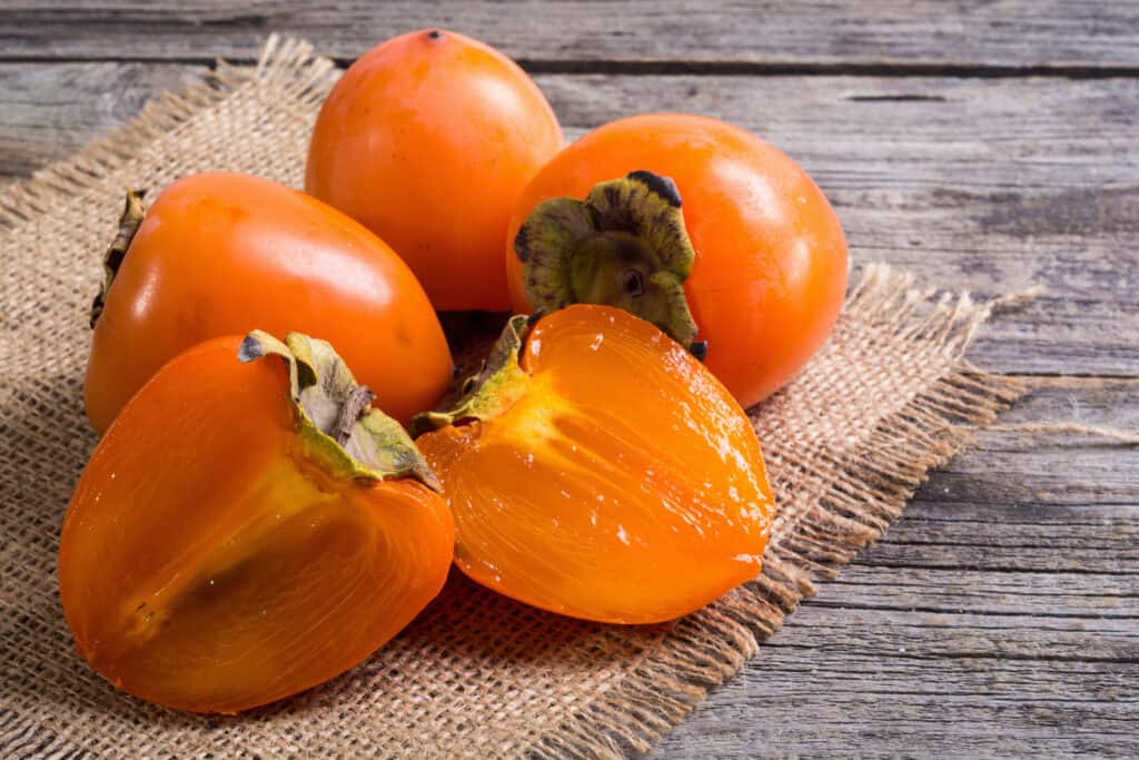 Delicious ripe persimmon fruit