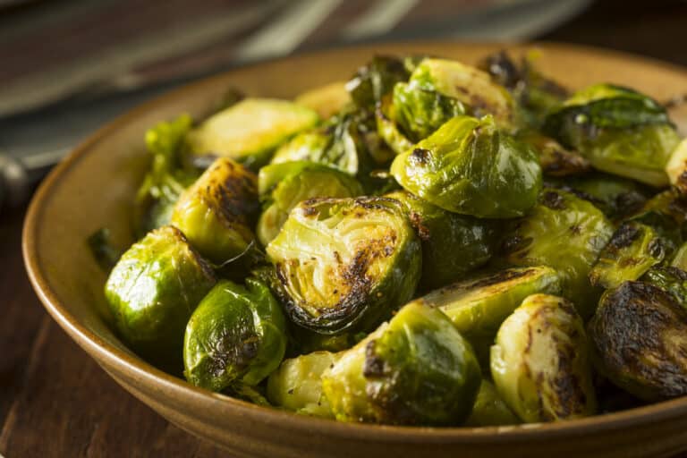 Bowl of roasted Brussels sprouts