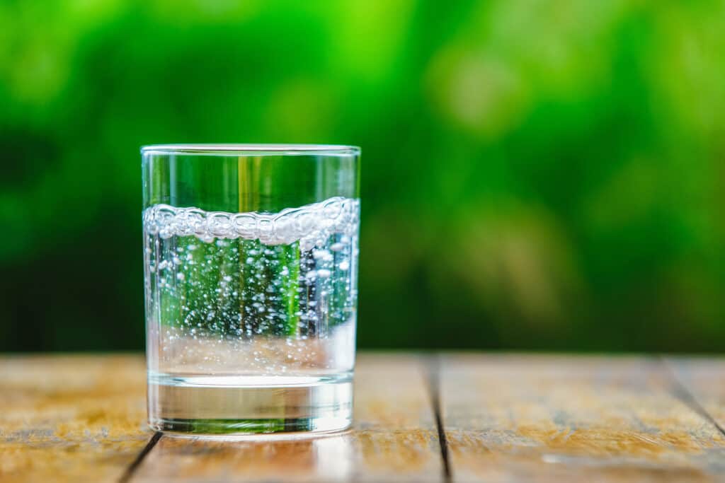 glass of sparkling water