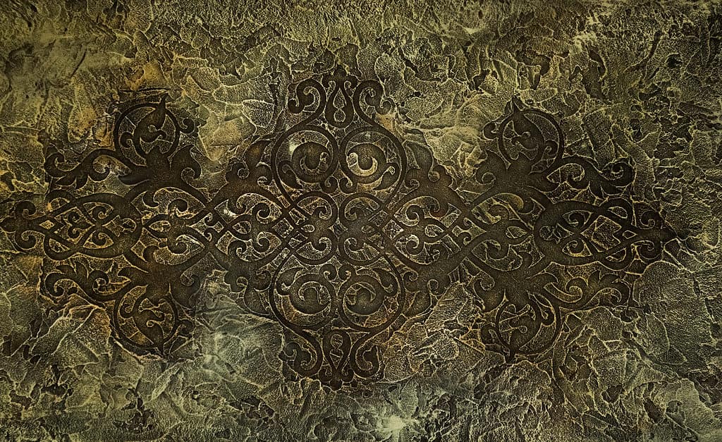 Celtic Pattern on Stone with Moss