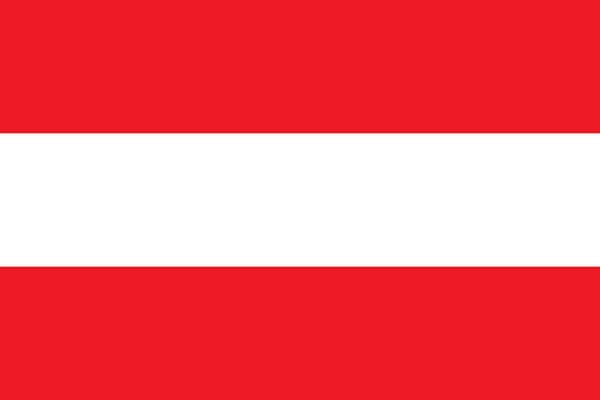 The Austrian flag consists of a horizontal triband of red (top and bottom) and white.