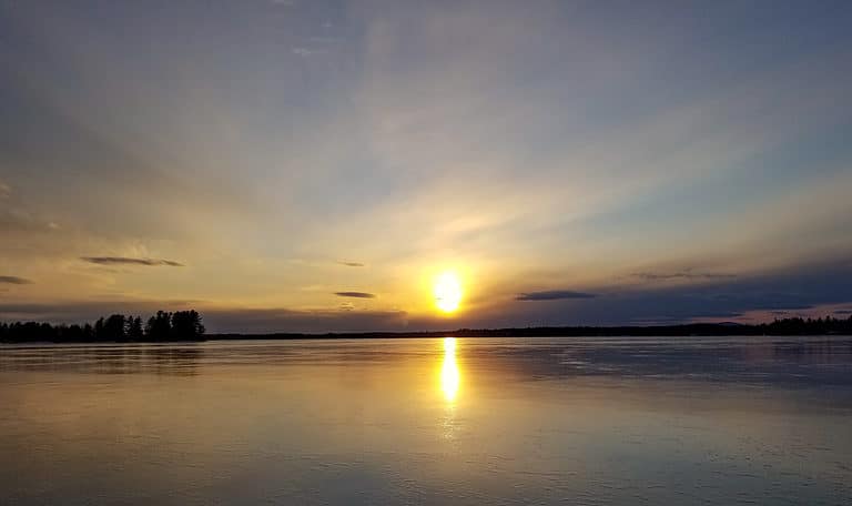 Sebago Lake in the winter time.