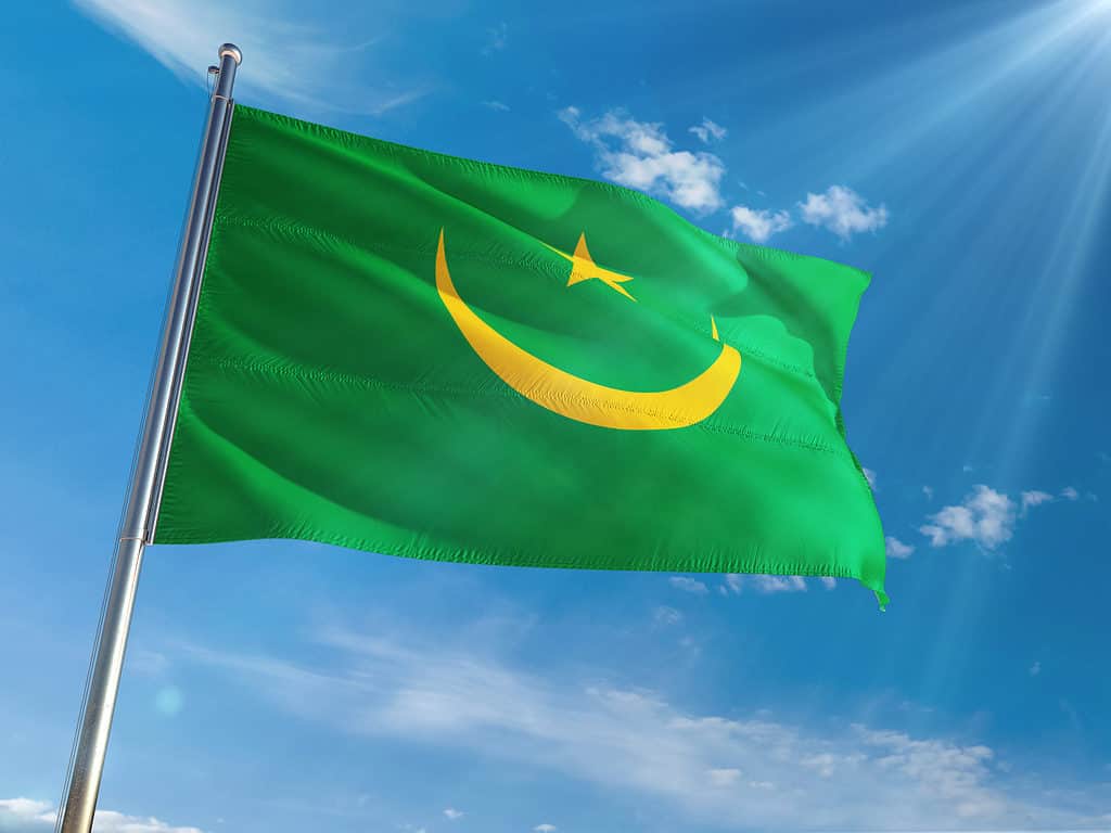 Prior flag of Mauritania waving in the wind