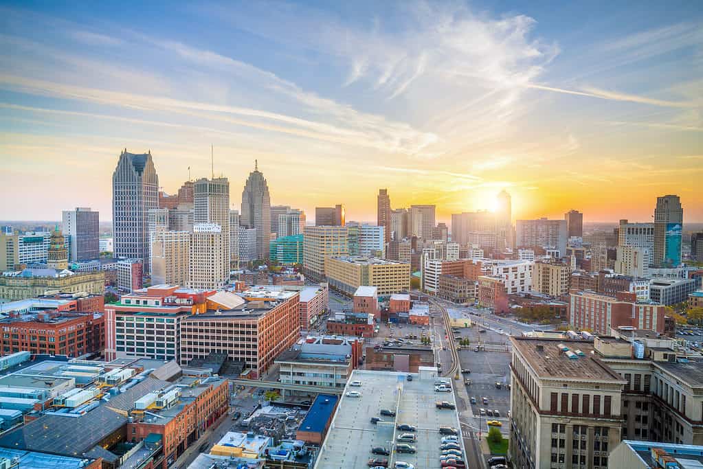 Downtown Detroit in Michigan, USA