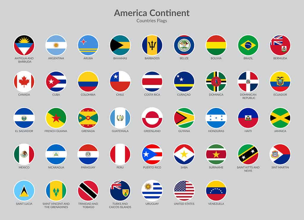 America continent country flags