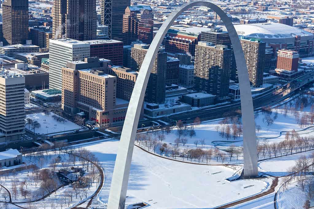 St. Louis, Missouri with winter snow