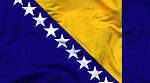 The flag of Bosnia and Herzegovina is blue and yellow.