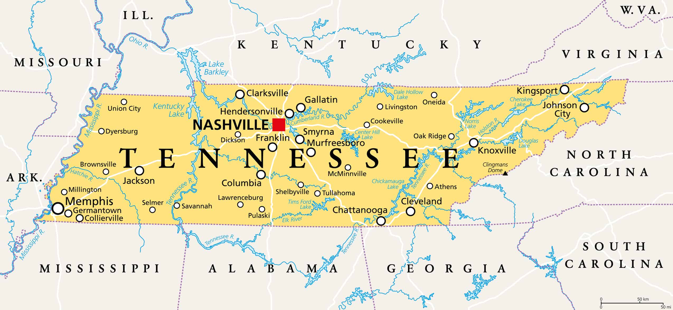 Tennessee map